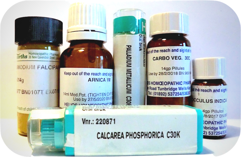 Photo of a selection of homoeopathic medicines